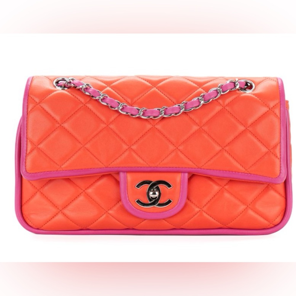 Chanel flap double medium Double Chanel Medium Double Bicolor Leather handbag